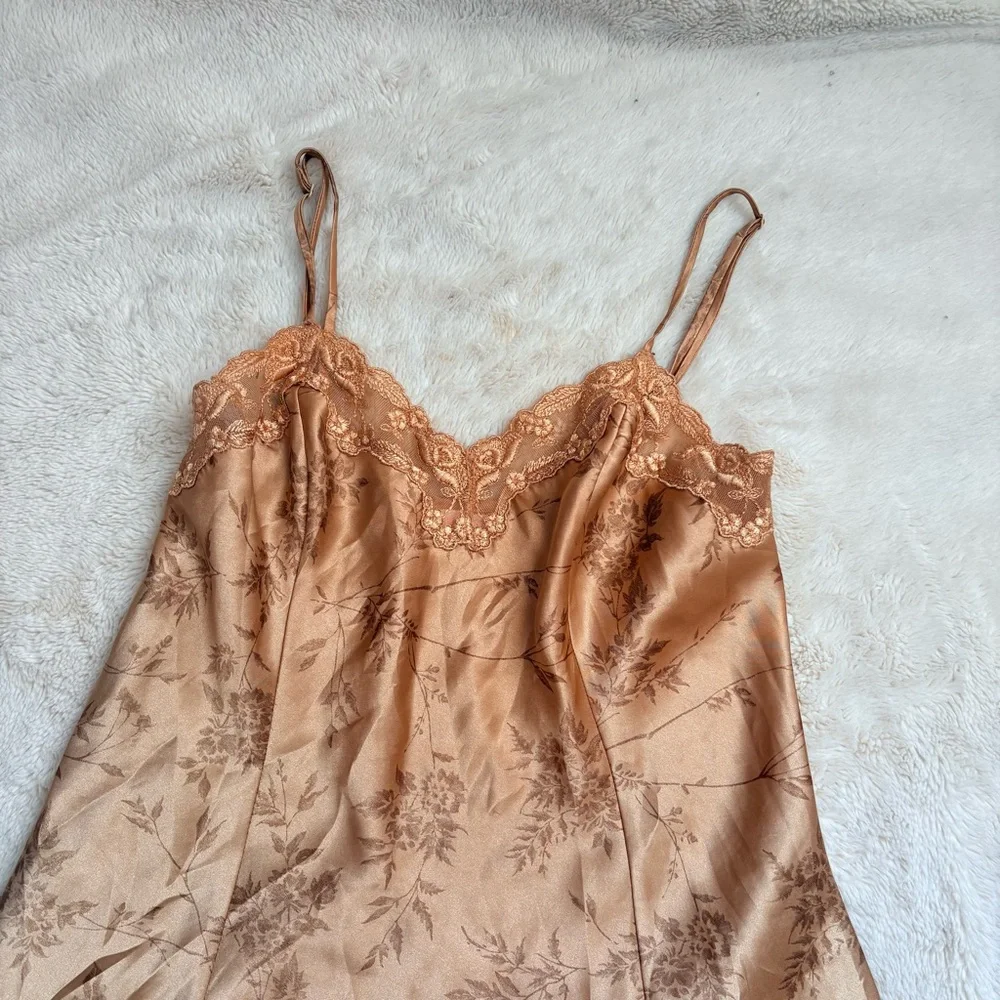 Victoria’s Secret Gold Satin Slip – Small | Boudoir Glam 90s Supermodel Lingerie - Picture 5 of 9